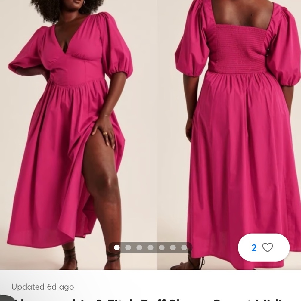 Abercrombie Puff Sleeve Fushia Pink Dress